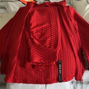 Jogging suit dark red polyester Spandex by New Mix size Xlarge